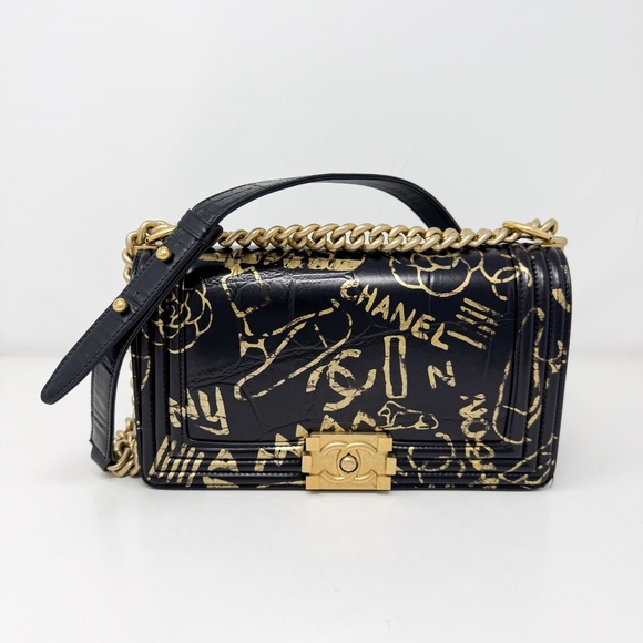 Chanel Embossed Graffiti Medium Boy Bag - Picture 1 of 9